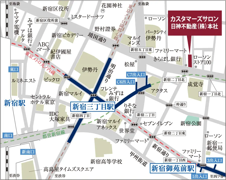 デュオステージ西荻窪Ⅱカスタマーズサロン案内図