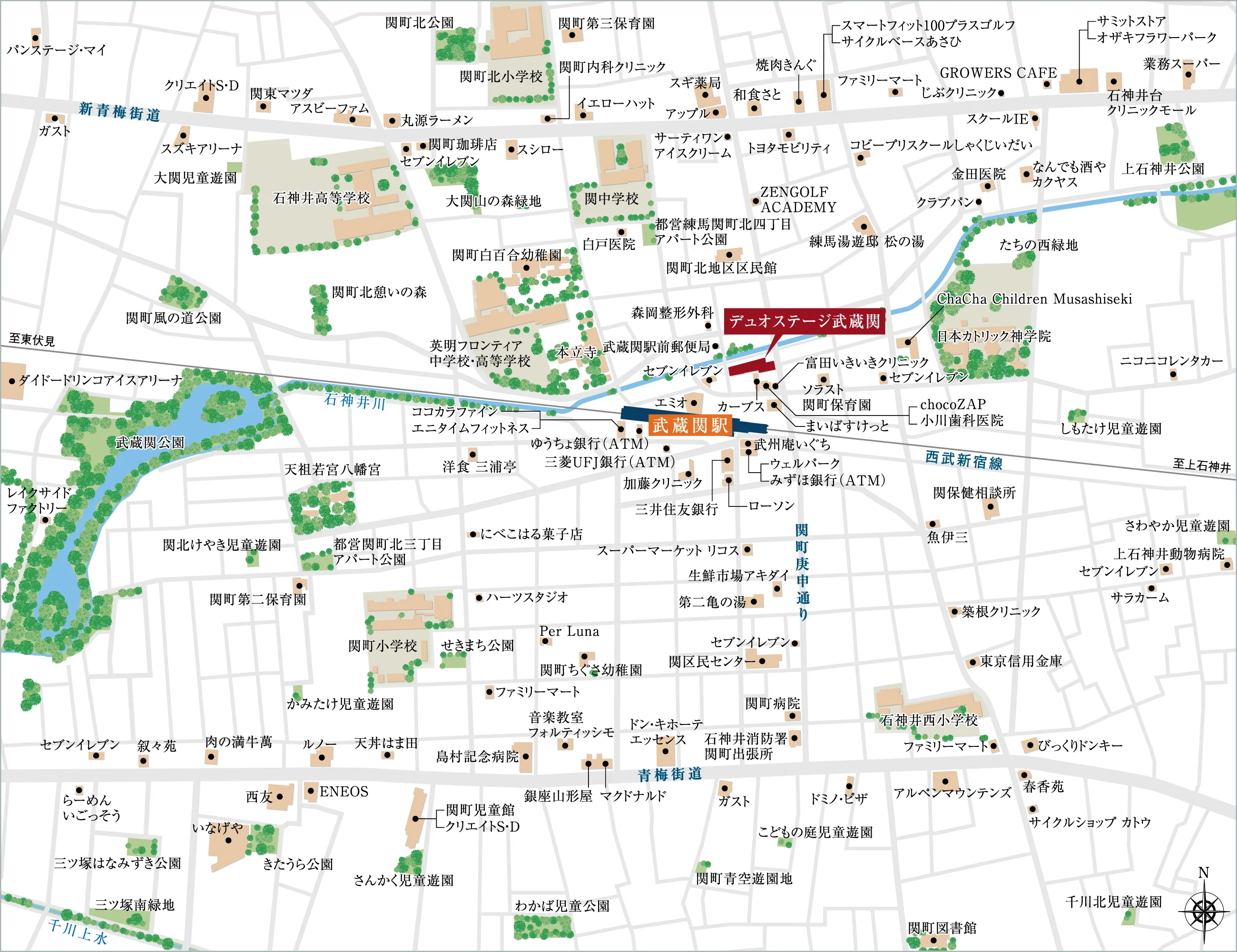 デュオステージ武蔵関 周辺地図