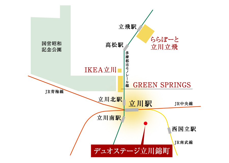 立川駅周辺略地図