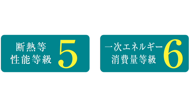 断熱等性能等級「5」・一次エネルギー消費量等級「6」取得