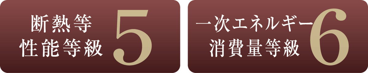 断熱等性能等級「5」・一次エネルギー消費量等級「6」取得